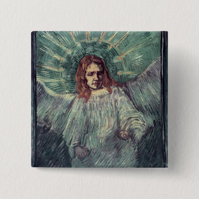 Head of an Angel, after Rembrandt, 1889 Button (Front)