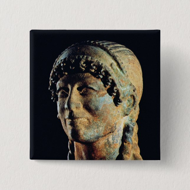 Head of an Etruscan Woman Button (Front)