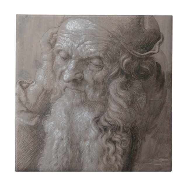 Head of an Old Man by Albrecht Durer Tile (Front)