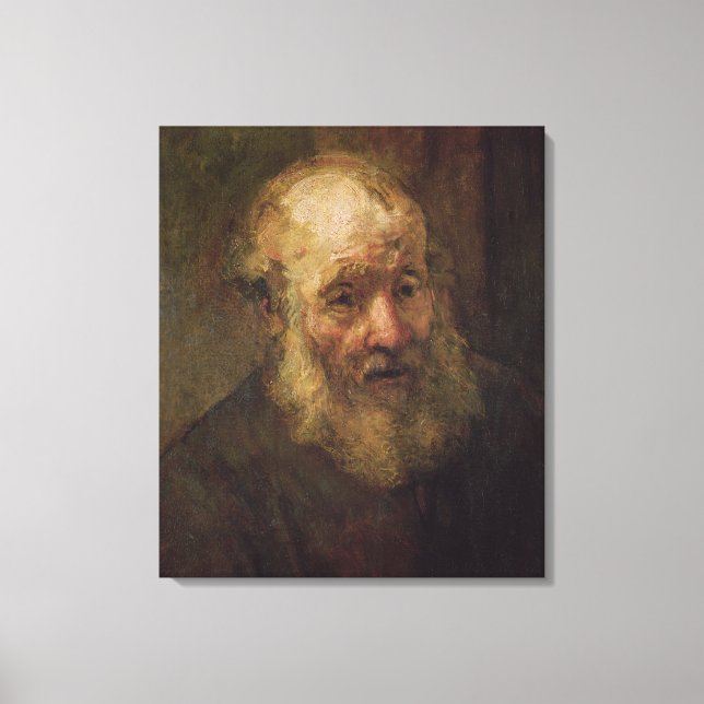 Head of an Old Man, c.1650 Canvas Print (Front)