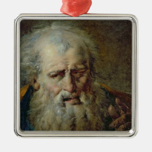 Head of an Old Man Metal Ornament