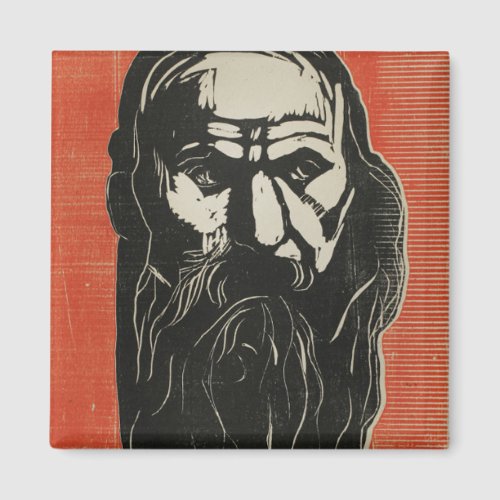 Head of an Old Man with Beard by Edvard Munch Magnet