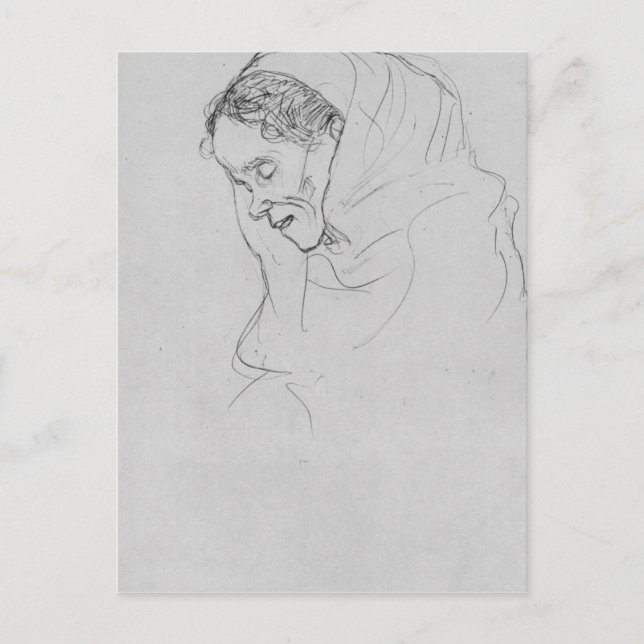 Head of an old woman in profile by Gustav Klimt Postcard (Front)