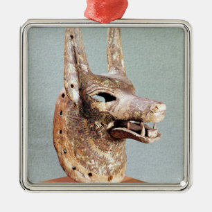 Head of Anubis, with a hinged jaw Metal Ornament