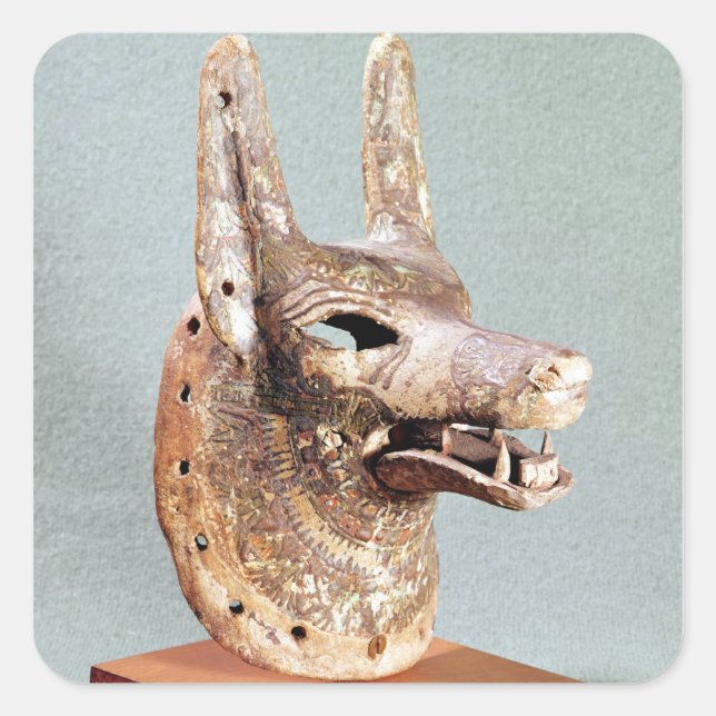 Head of Anubis, with a hinged jaw Square Sticker (Front)