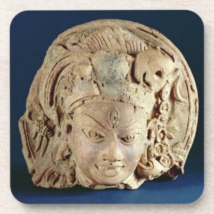 Head of Ardhanarisvara, Newal, Unnao (terracotta) Drink Coaster