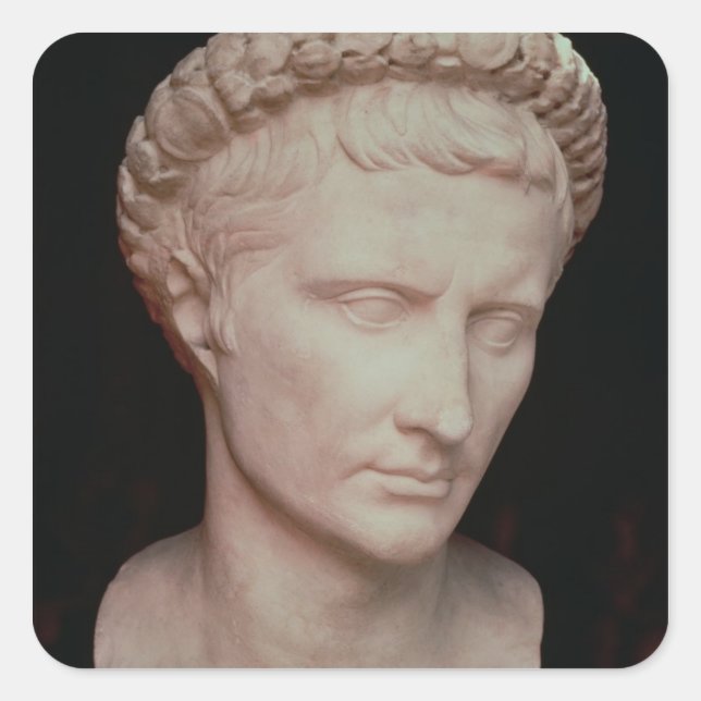 Head of Caesar Augustus Square Sticker (Front)