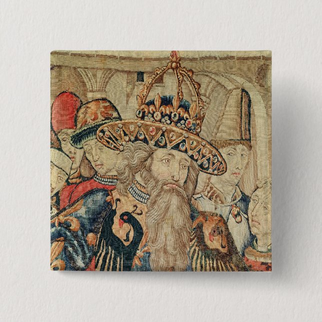 Head of Charlemagne , Tournai workshop Pinback Button (Front)
