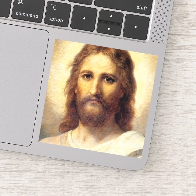 Head of Christ by Heinrich Hofmann Sticker (Detail)