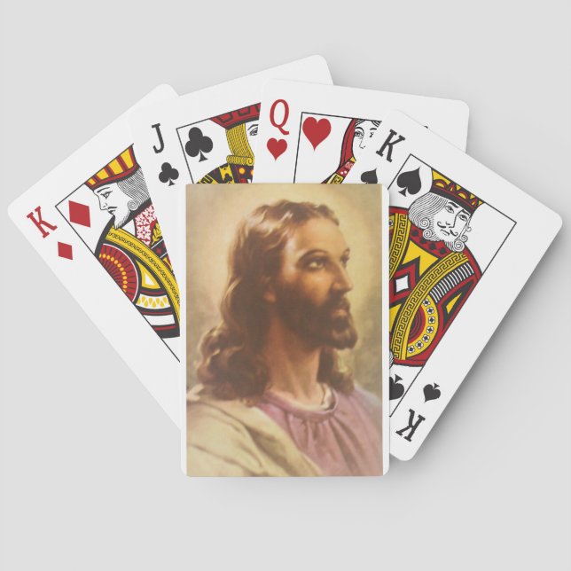 Head of Christ by Warner Sallman Poker Cards (Back)