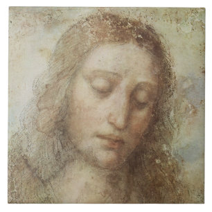 Head of Christ (Christianity) (Leonardo da Vinci) Ceramic Tile
