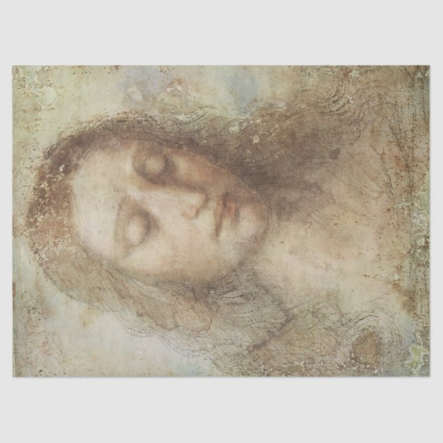Head of Christ (Christianity) (Leonardo da Vinci) Tissue Paper (Front)