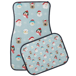 Head of christmas character pattern, christmas gif car floor mat