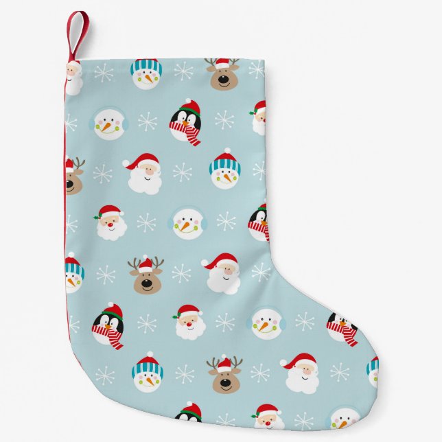 Head of christmas character pattern, christmas gif small christmas stocking (Front)