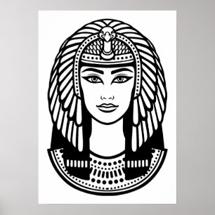 Head of Cleopatra illustration Poster