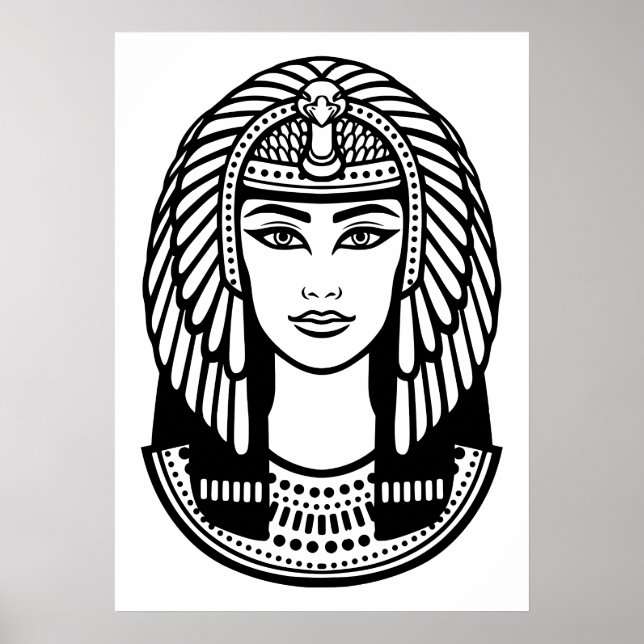 Head of Cleopatra illustration Poster (Front)