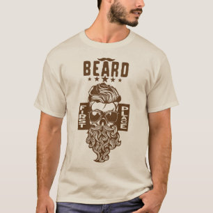 head of death hipster citation first place beard b T-Shirt