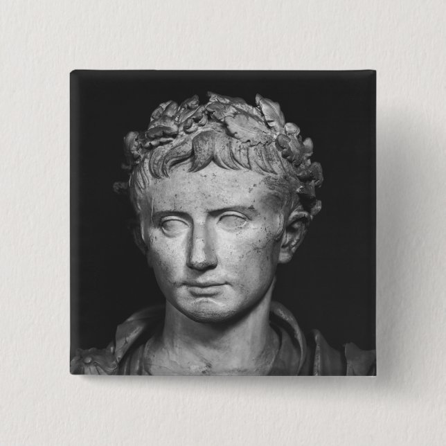 Head of Emperor Augustus Pinback Button (Front)