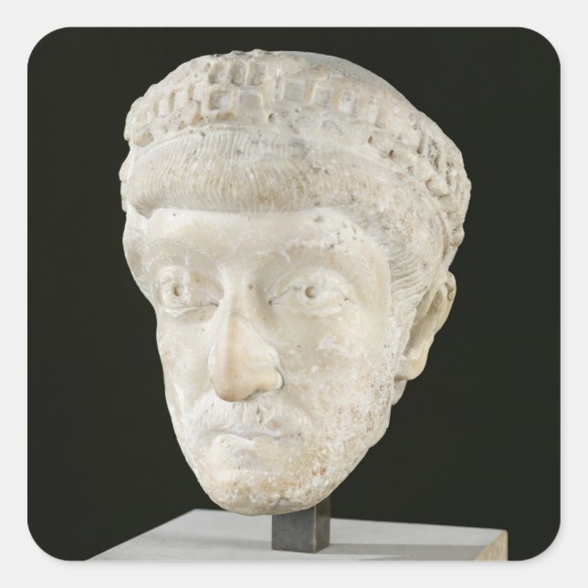 Head of Emperor Theodosius II Square Sticker (Front)