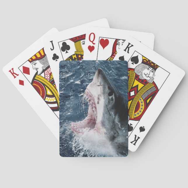 Head of Great White Shark Poker Cards (Back)