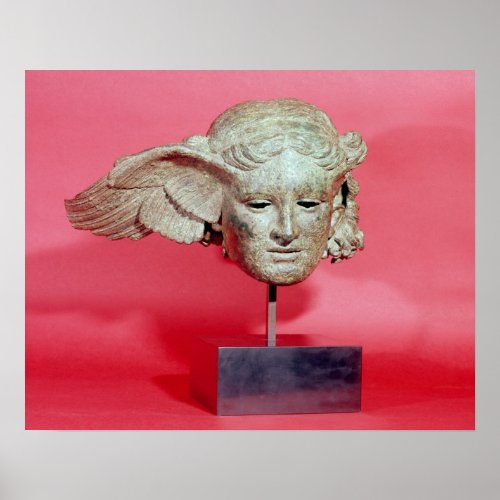 Head of Hypnos copy of a Hellenistic original Poster
