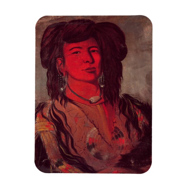 Head of Kate One Horn (oil on canvas) Magnet (Vertical)