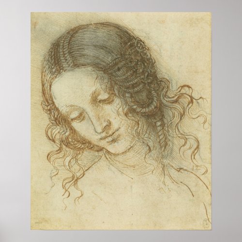 Head of Leda Da Vinci Poster