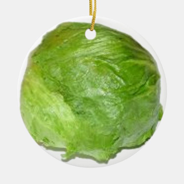 Head of Lettuce Ceramic Ornament (Front)