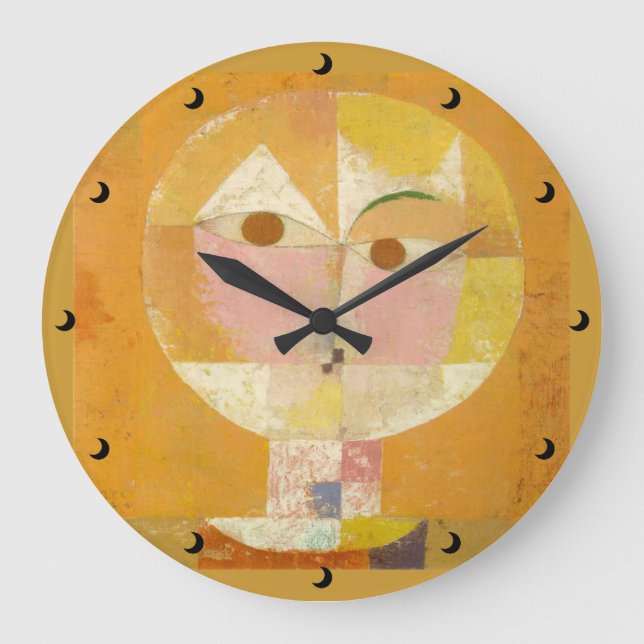 Head of Man Going Senile Clock in 3 sizes (Front)