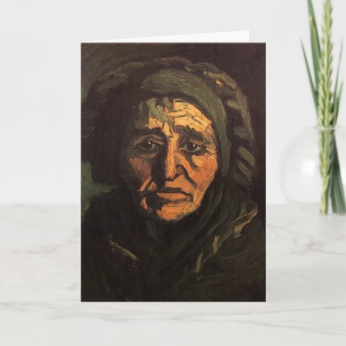 Head of Peasant Woman Lace Cap by Vincent van Gogh Card