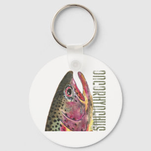 Head of Rainbow Trout Fish Keychain