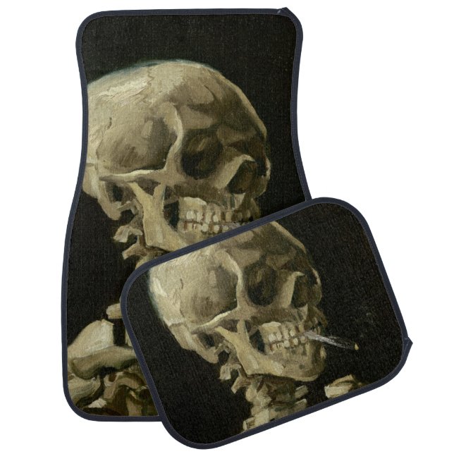Head of Skeleton with Cigarette by Van Gogh Car Floor Mat (Set)