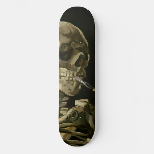 Head of Skeleton with Cigarette by Van Gogh Skateboard Deck