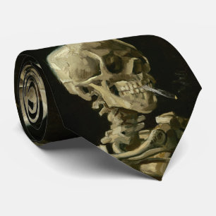 Head of Skeleton with Cigarette by Van Gogh Tie
