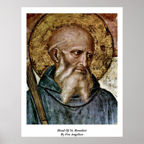 Head Of St Benedict By Fra Angelico Poster