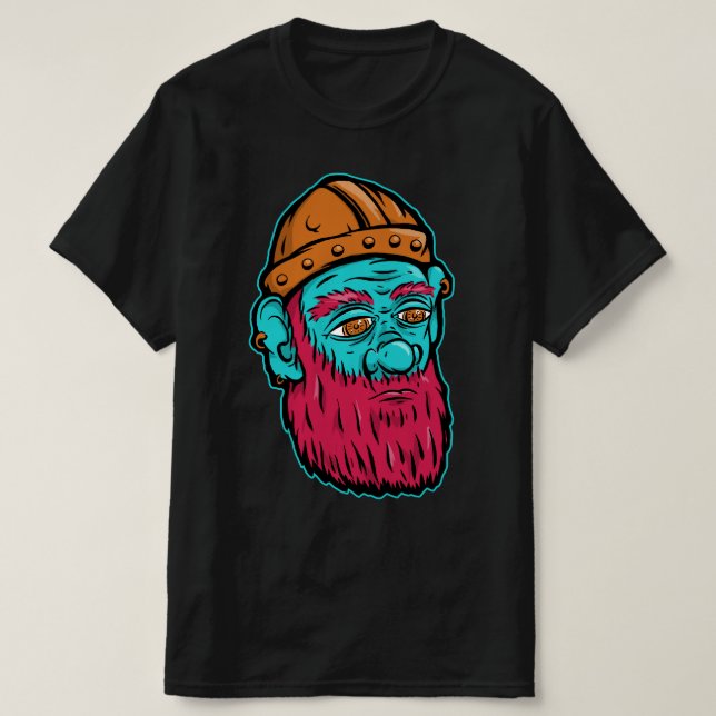 Head of the Dwarven Miner T-Shirt (Design Front)