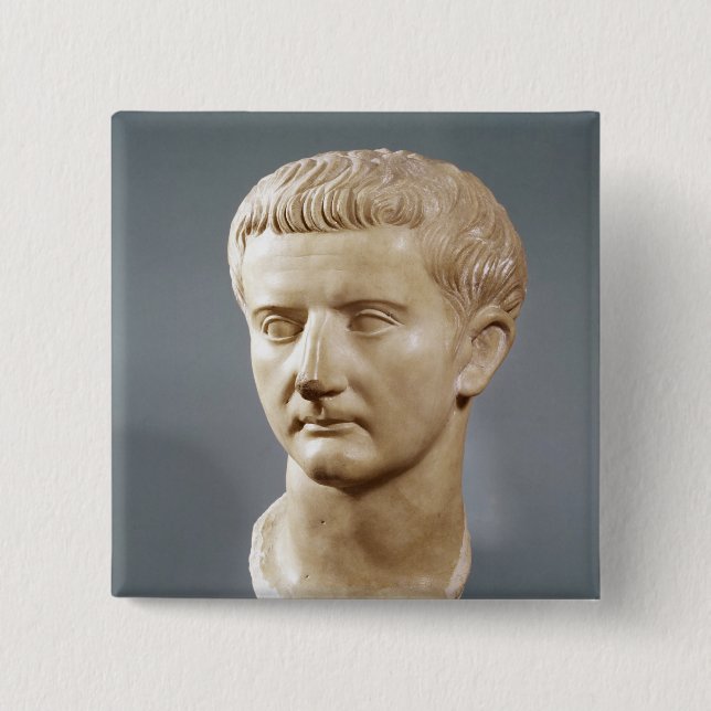 Head of the Emperor Tiberius Pinback Button (Front)
