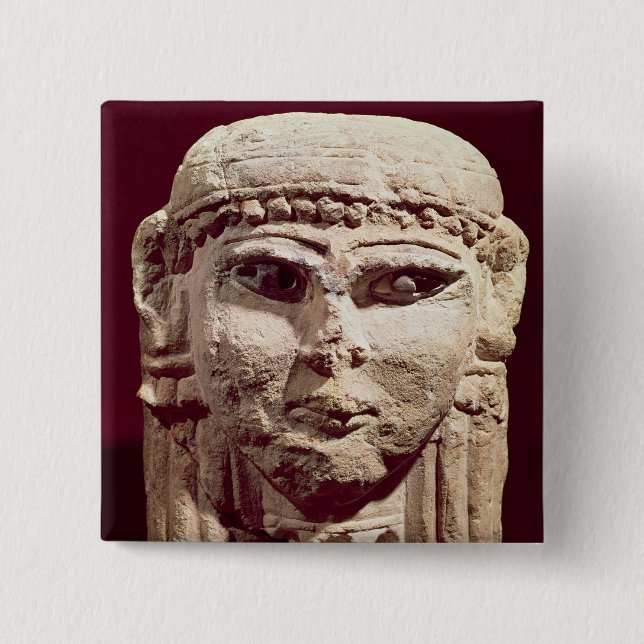 Head of the goddess Ishtar, from Amman, Jordan Pinback Button (Front)