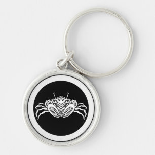 Head-on sea crab in circle keychain