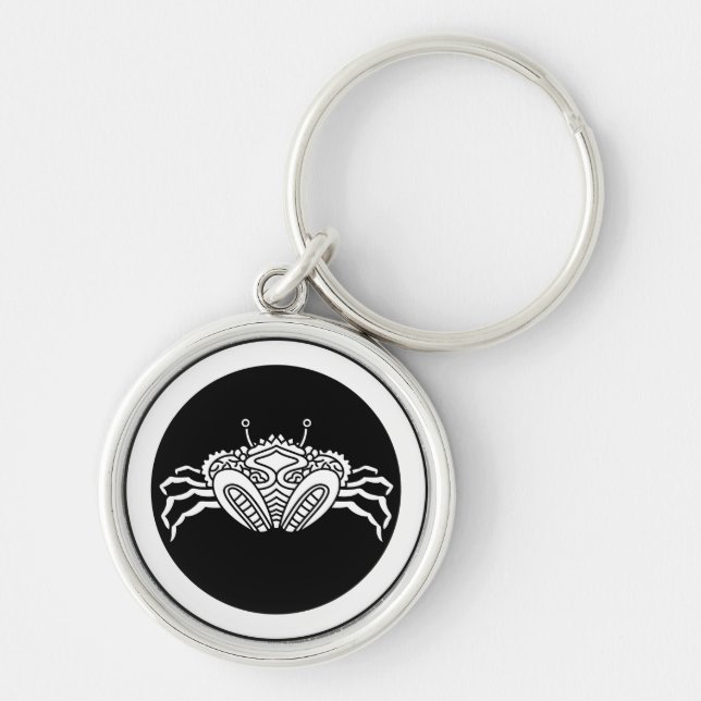 Head-on sea crab in circle keychain (Front)