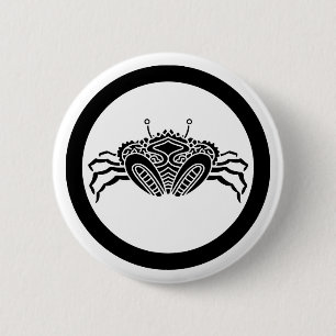 Head-on sea crab in circle pinback button
