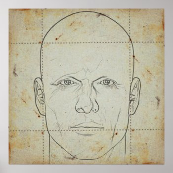 Head On Stained Paper Poster by sirylok at Zazzle