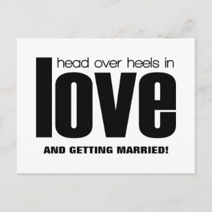 Head Over Heels Save the Date Postcard, Black Announcement Postcard