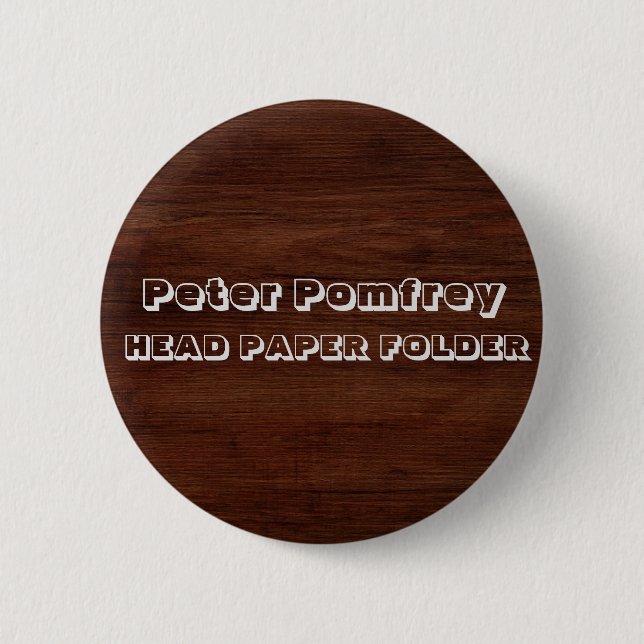 Head Paper Folder - funny, novelty  Button (Front)