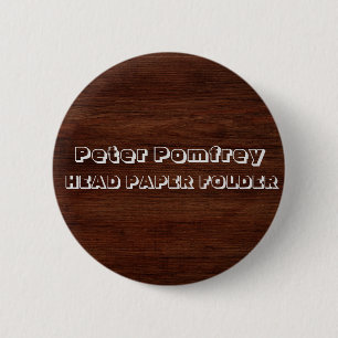 Head Paper Folder - funny, novelty Button