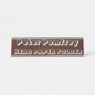 Head Paper Folder - funny, novelty desk plate Desk Name Plate
