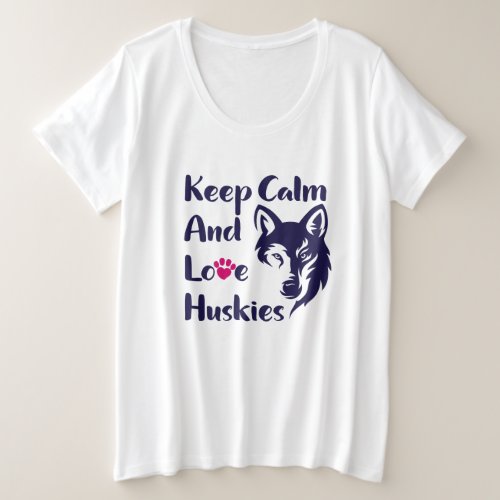 Head Siberian Husky Vintage Plus Size T_Shirt