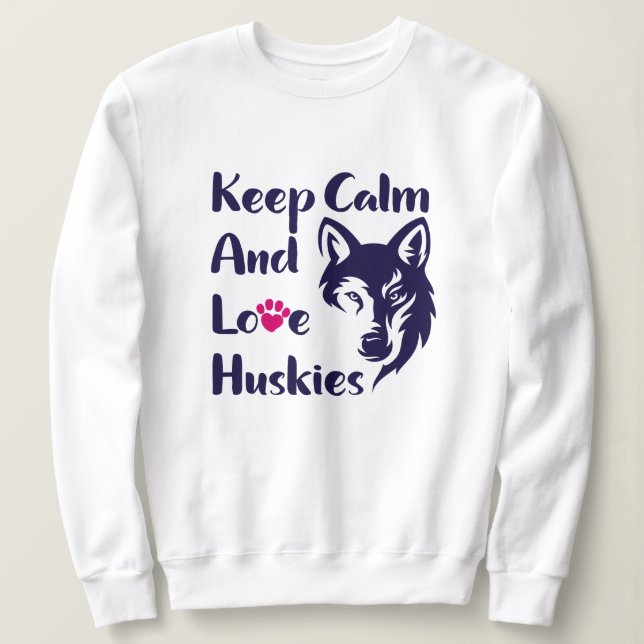 Head Siberian Husky Vintage Sweatshirt (Design Front)