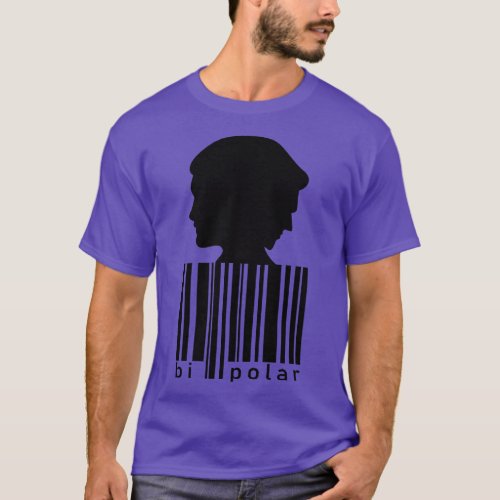 Head silhouette with barcode T_Shirt