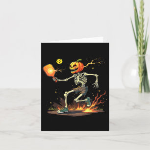 Head Skeleton Pickleball Halloween Spooky Sports Card
